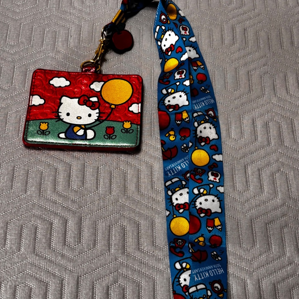 HELLO KITTY SANRIO 50th Anniversary ID Badge Holder New - Picture 2 of 4